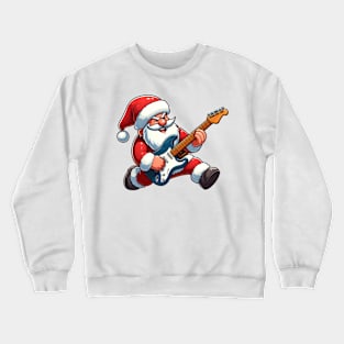 Santa Claus Playing Electric Guitar Crewneck Sweatshirt